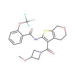 COC1CN(C(=O)c2c(NC(=O)c3ccccc3OC(F)(F)F)sc3c2CCOC3)C1 ZINC000095562308