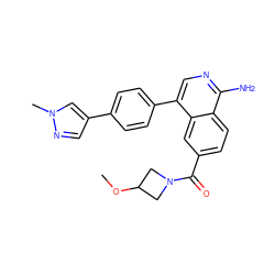 COC1CN(C(=O)c2ccc3c(N)ncc(-c4ccc(-c5cnn(C)c5)cc4)c3c2)C1 ZINC000653834986