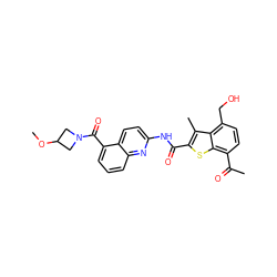 COC1CN(C(=O)c2cccc3nc(NC(=O)c4sc5c(C(C)=O)ccc(CO)c5c4C)ccc23)C1 ZINC001772645438