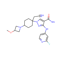 COC1CN(C2CCC(CC#N)(n3cc(C(N)=O)c(Nc4ccnc(F)c4)n3)CC2)C1 ZINC000222079678