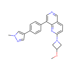 COC1CN(c2ccc3cncc(-c4ccc(-c5cnn(C)c5)cc4)c3n2)C1 ZINC000653834563