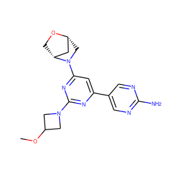 COC1CN(c2nc(-c3cnc(N)nc3)cc(N3C[C@@H]4C[C@H]3CO4)n2)C1 ZINC000221327031