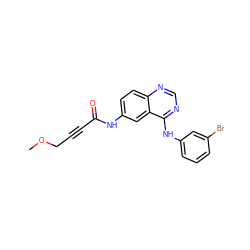 COCC#CC(=O)Nc1ccc2ncnc(Nc3cccc(Br)c3)c2c1 ZINC000013863665