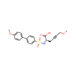 COCC#CC[C@@H](NS(=O)(=O)c1ccc(-c2ccc(OC)cc2)cc1)C(=O)O ZINC000003581255