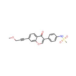 COCC#Cc1ccc2c(=O)c(-c3ccc(NS(C)(=O)=O)cc3)coc2c1 ZINC000169700837