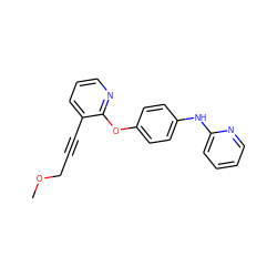 COCC#Cc1cccnc1Oc1ccc(Nc2ccccn2)cc1 ZINC000147820970