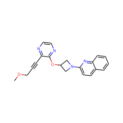 COCC#Cc1nccnc1OC1CN(c2ccc3ccccc3n2)C1 ZINC000096168885