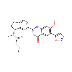 COCC(=O)N(C)[C@@H]1CCc2ccc(-c3cc(=O)c4cc(-c5cnco5)c(OC)cc4[nH]3)cc21 ZINC000013487614