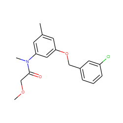 COCC(=O)N(C)c1cc(C)cc(OCc2cccc(Cl)c2)c1 ZINC000036352026