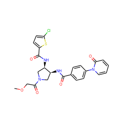 COCC(=O)N1C[C@H](NC(=O)c2ccc(-n3ccccc3=O)cc2)[C@H](NC(=O)c2ccc(Cl)s2)C1 ZINC000028826226