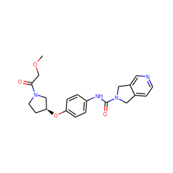 COCC(=O)N1CC[C@H](Oc2ccc(NC(=O)N3Cc4ccncc4C3)cc2)C1 ZINC000165875491