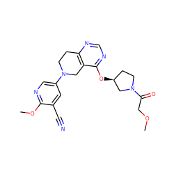 COCC(=O)N1CC[C@H](Oc2ncnc3c2CN(c2cnc(OC)c(C#N)c2)CC3)C1 ZINC000113566958