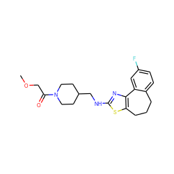 COCC(=O)N1CCC(CNc2nc3c(s2)CCCc2ccc(F)cc2-3)CC1 ZINC000026500293