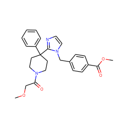 COCC(=O)N1CCC(c2ccccc2)(c2nccn2Cc2ccc(C(=O)OC)cc2)CC1 ZINC000096318652