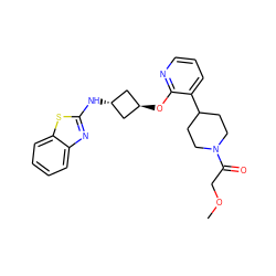 COCC(=O)N1CCC(c2cccnc2O[C@H]2C[C@H](Nc3nc4ccccc4s3)C2)CC1 ZINC000146197003