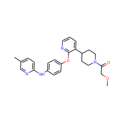 COCC(=O)N1CCC(c2cccnc2Oc2ccc(Nc3ccc(C)cn3)cc2)CC1 ZINC000147811397