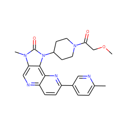 COCC(=O)N1CCC(n2c(=O)n(C)c3cnc4ccc(-c5ccc(C)nc5)nc4c32)CC1 ZINC000095588217