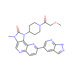 COCC(=O)N1CCC(n2c(=O)n(C)c3cnc4ccc(-c5cnc6[nH]ncc6c5)nc4c32)CC1 ZINC000118538797