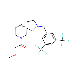 COCC(=O)N1CCC[C@@]2(CCN(Cc3cc(C(F)(F)F)cc(C(F)(F)F)c3)C2)C1 ZINC000003956114