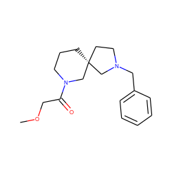 COCC(=O)N1CCC[C@@]2(CCN(Cc3ccccc3)C2)C1 ZINC000003955988