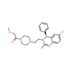 COCC(=O)N1CCN(CCN2C(C)=Nc3ccc(Cl)cc3[C@@H]2c2ccccc2)CC1 ZINC000072123281