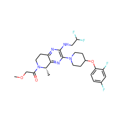 COCC(=O)N1CCc2nc(NCC(F)F)c(N3CCC(Oc4ccc(F)cc4F)CC3)nc2[C@@H]1C ZINC001772584997