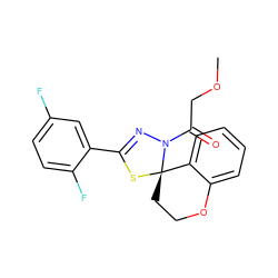 COCC(=O)N1N=C(c2cc(F)ccc2F)S[C@]12CCOc1ccccc12 ZINC000142144092