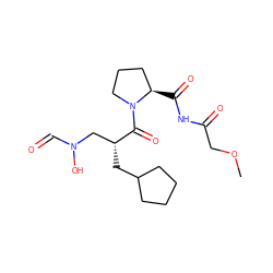 COCC(=O)NC(=O)[C@@H]1CCCN1C(=O)[C@H](CC1CCCC1)CN(O)C=O ZINC000034873863