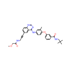 COCC(=O)NCC#Cc1ccc2ncnc(Nc3ccc(Oc4cccc(C(=O)NCC(C)(C)C)c4)c(C)c3)c2c1 ZINC000028706344