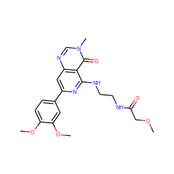 COCC(=O)NCCNc1nc(-c2ccc(OC)c(OC)c2)cc2ncn(C)c(=O)c12 ZINC000115626351