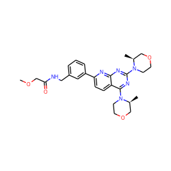 COCC(=O)NCc1cccc(-c2ccc3c(N4CCOC[C@@H]4C)nc(N4CCOC[C@@H]4C)nc3n2)c1 ZINC000144656646