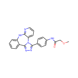 COCC(=O)Nc1ccc(-c2nnc3n2-c2cccnc2Nc2ccccc2-3)cc1 ZINC000141182293