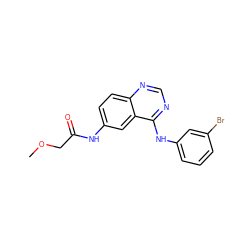 COCC(=O)Nc1ccc2ncnc(Nc3cccc(Br)c3)c2c1 ZINC000013671597