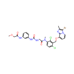 COCC(=O)Nc1cccc(NC(=O)NCC(=O)N(C)c2ccc(Cl)c(COc3cccn4c(Br)c(C)nc34)c2Cl)c1 ZINC000027328254