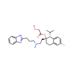 COCC(=O)O[C@@]1(CCN(C)CCCc2nc3ccccc3[nH]2)CCc2cc(F)ccc2[C@H]1C(C)C ZINC000000607970