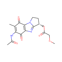 COCC(=O)O[C@H]1CCn2c1nc1c2C(=O)C(C)=C(NC(C)=O)C1=O ZINC000005501328