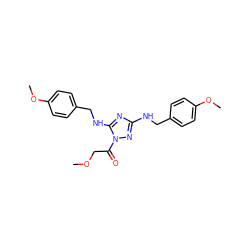 COCC(=O)n1nc(NCc2ccc(OC)cc2)nc1NCc1ccc(OC)cc1 ZINC000001069777