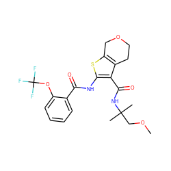 COCC(C)(C)NC(=O)c1c(NC(=O)c2ccccc2OC(F)(F)F)sc2c1CCOC2 ZINC000095560613