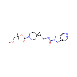 COCC(C)(C)OC(=O)N1CCC2(CC1)C[C@@H]2CNC(=O)N1Cc2ccncc2C1 ZINC001772603202