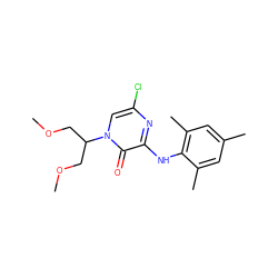 COCC(COC)n1cc(Cl)nc(Nc2c(C)cc(C)cc2C)c1=O ZINC000034570450