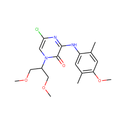 COCC(COC)n1cc(Cl)nc(Nc2cc(C)c(OC)cc2C)c1=O ZINC000043062290