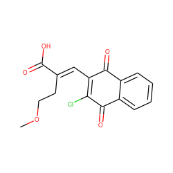 COCC/C(=C\C1=C(Cl)C(=O)c2ccccc2C1=O)C(=O)O ZINC000045261819