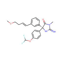 COCC/C=C/c1cccc([C@@]2(c3ccc(OC(F)F)cc3)NC(=N)N(C)C2=O)c1 ZINC000035269351