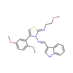 COCC/N=c1\scc(-c2cc(OC)ccc2OC)n1/N=C/c1c[nH]c2ccccc12 ZINC000013865429