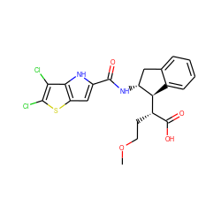 COCC[C@@H](C(=O)O)[C@@H]1c2ccccc2C[C@H]1NC(=O)c1cc2sc(Cl)c(Cl)c2[nH]1 ZINC000035974273