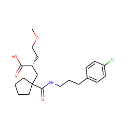 COCC[C@H](CC1(C(=O)NCCCc2ccc(Cl)cc2)CCCC1)C(=O)O ZINC000028641139