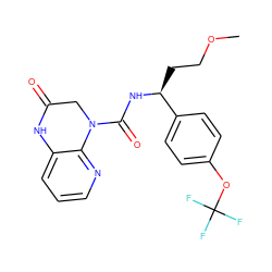 COCC[C@H](NC(=O)N1CC(=O)Nc2cccnc21)c1ccc(OC(F)(F)F)cc1 ZINC001772636871