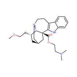 COCC[C@H]1C[C@H]2CN3CCc4c([nH]c5ccccc45)[C@](C(=O)OCCN(C)C)(C2)[C@H]13 ZINC000013522293