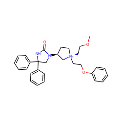 COCC[N@+]1(CCOc2ccccc2)CC[C@H](N2CC(c3ccccc3)(c3ccccc3)NC2=O)C1 ZINC000253686524