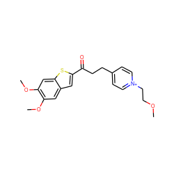 COCC[n+]1ccc(CCC(=O)c2cc3cc(OC)c(OC)cc3s2)cc1 ZINC000013818085